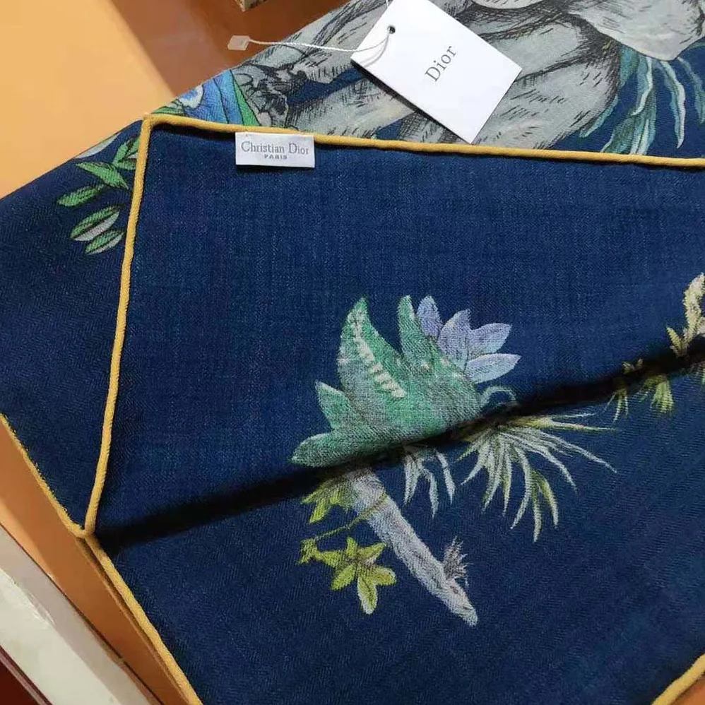 Dior Etoile De Voyage 90 Square Scarf Deep Blue Multicolor Silk Twill for Women