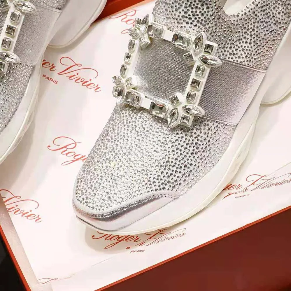 Roger Vivier Viv' Run Bling Strass Buckle Sneakers in Technical Fabrics for Women