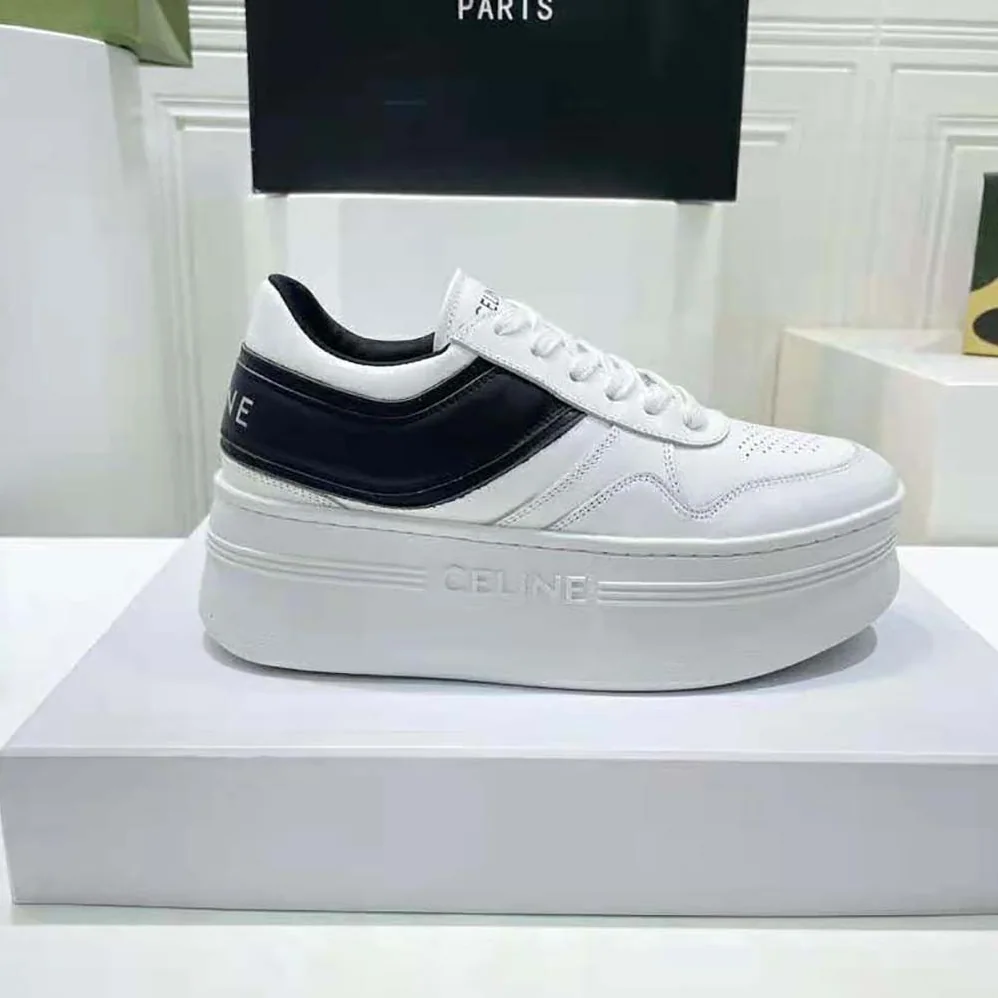 Celine Block Sneakers with Wedge Outsole in Calfskin for Women Celine Block Sneakers with Wedge Outsole in Calfskin for Women