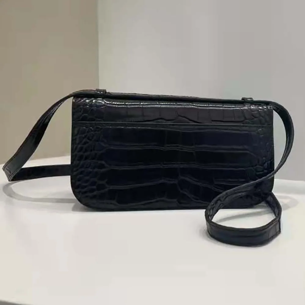 Balenciaga Gossip Small Bag in Extra Supple Crocodile Embossed Calfskin in Black for Women