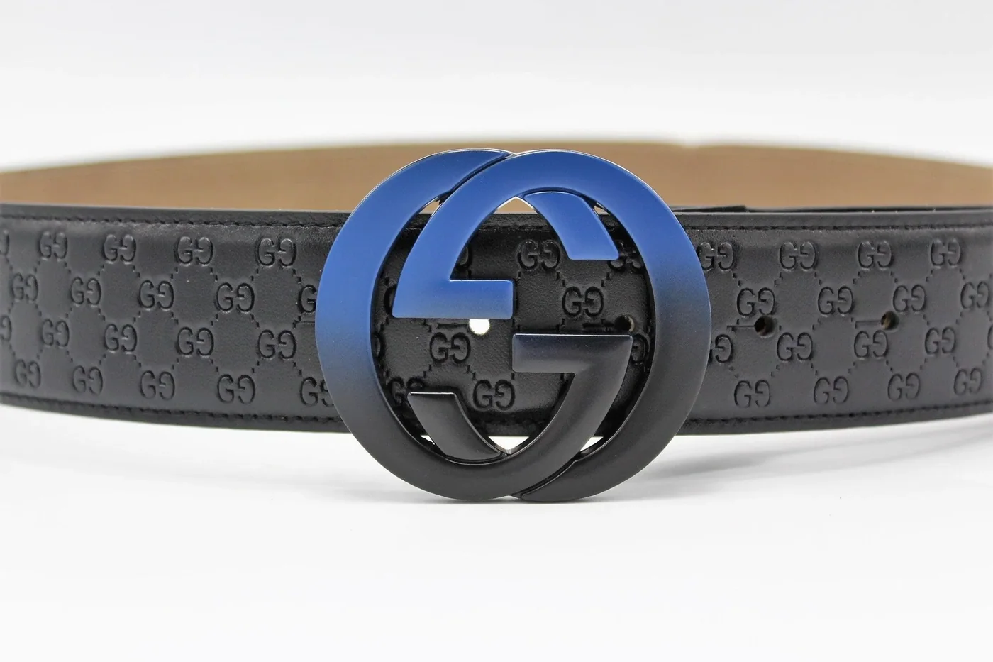 Amazing Signature leather with Black&Blue Buckle