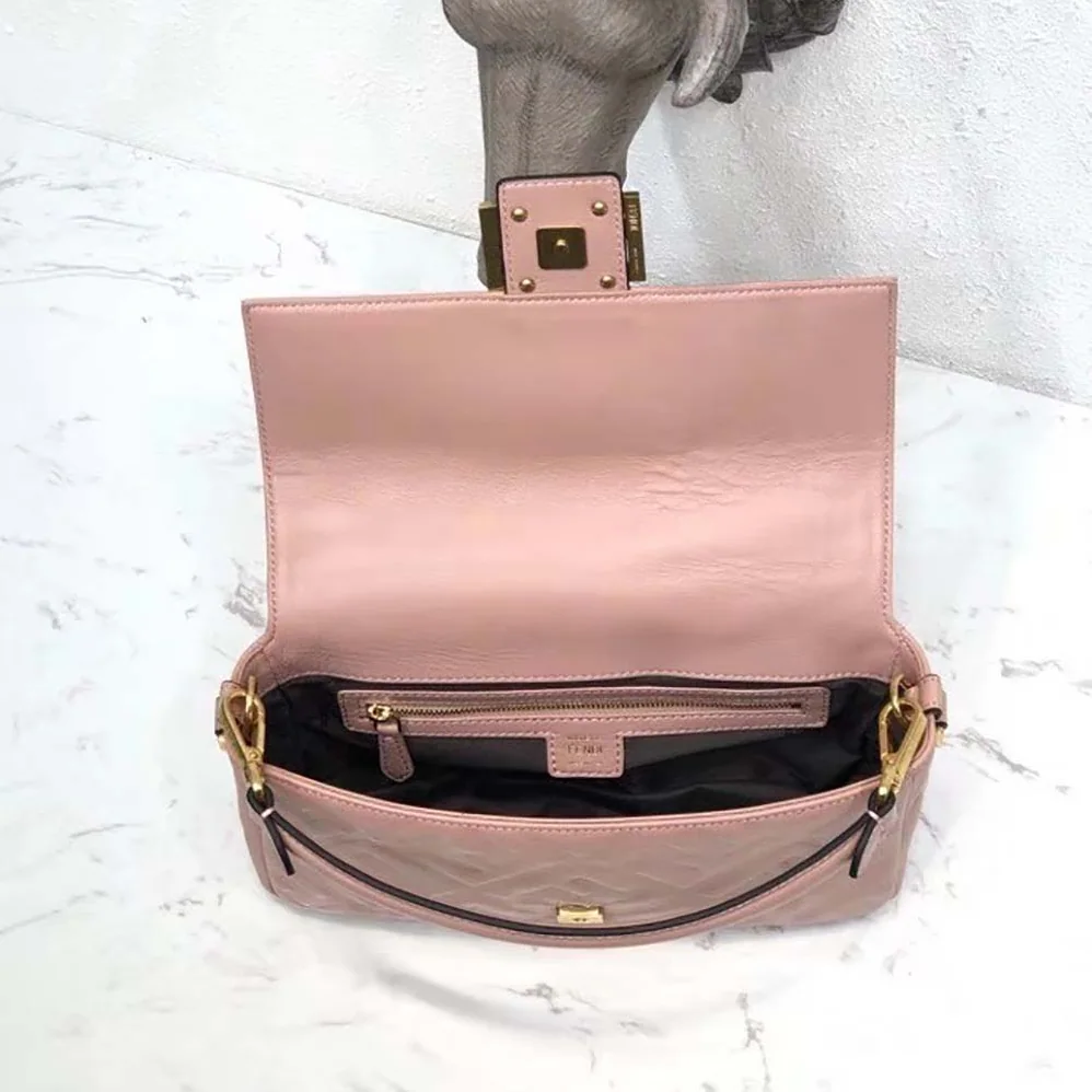 Fendi Baguette Pink Nappa Leather Bag for Women Fendi Baguette Pink Nappa Leather Bag for Women