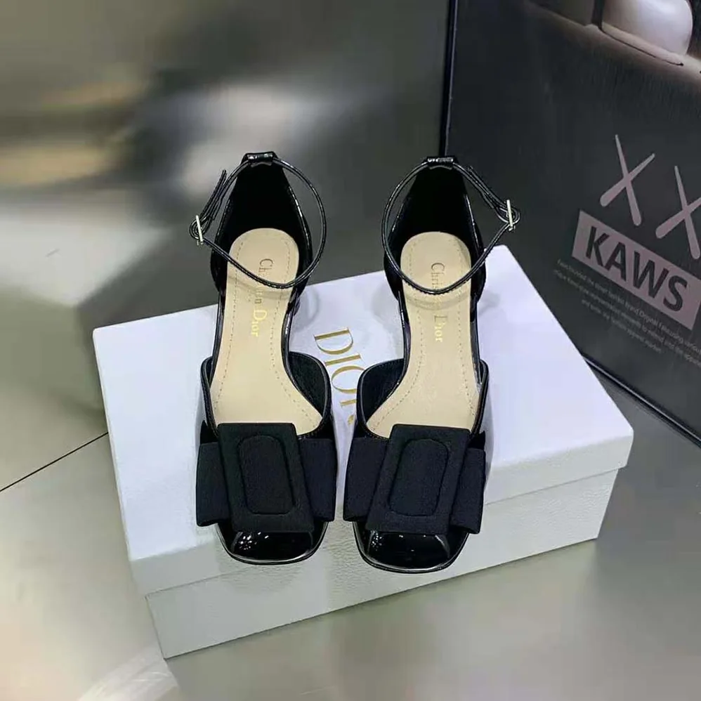 Dior Idylle Ballet Pump Black Patent Calfskin and Grosgrain for Women Dior Idylle Ballet Pump Black Patent Calfskin and Grosgrain for Women