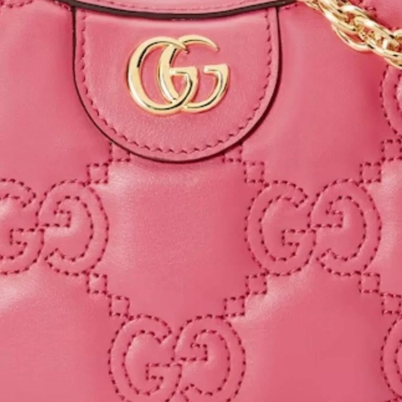 Gucci GG Matelassé Mini Pink Bag UM8IG 6627- 8.2 Inches/ Gucci GG Matelassé Mini Pink Bag UM8IG 6627- 8.2 Inches/
