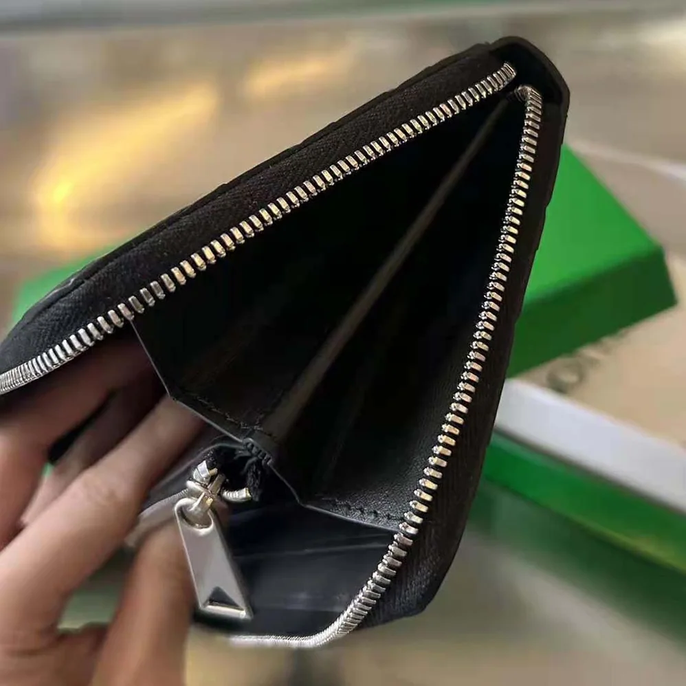 Bottega Veneta Intrecciato Zip Around Wallet for Unisex in Black Bottega Veneta Intrecciato Zip Around Wallet for Unisex in Black