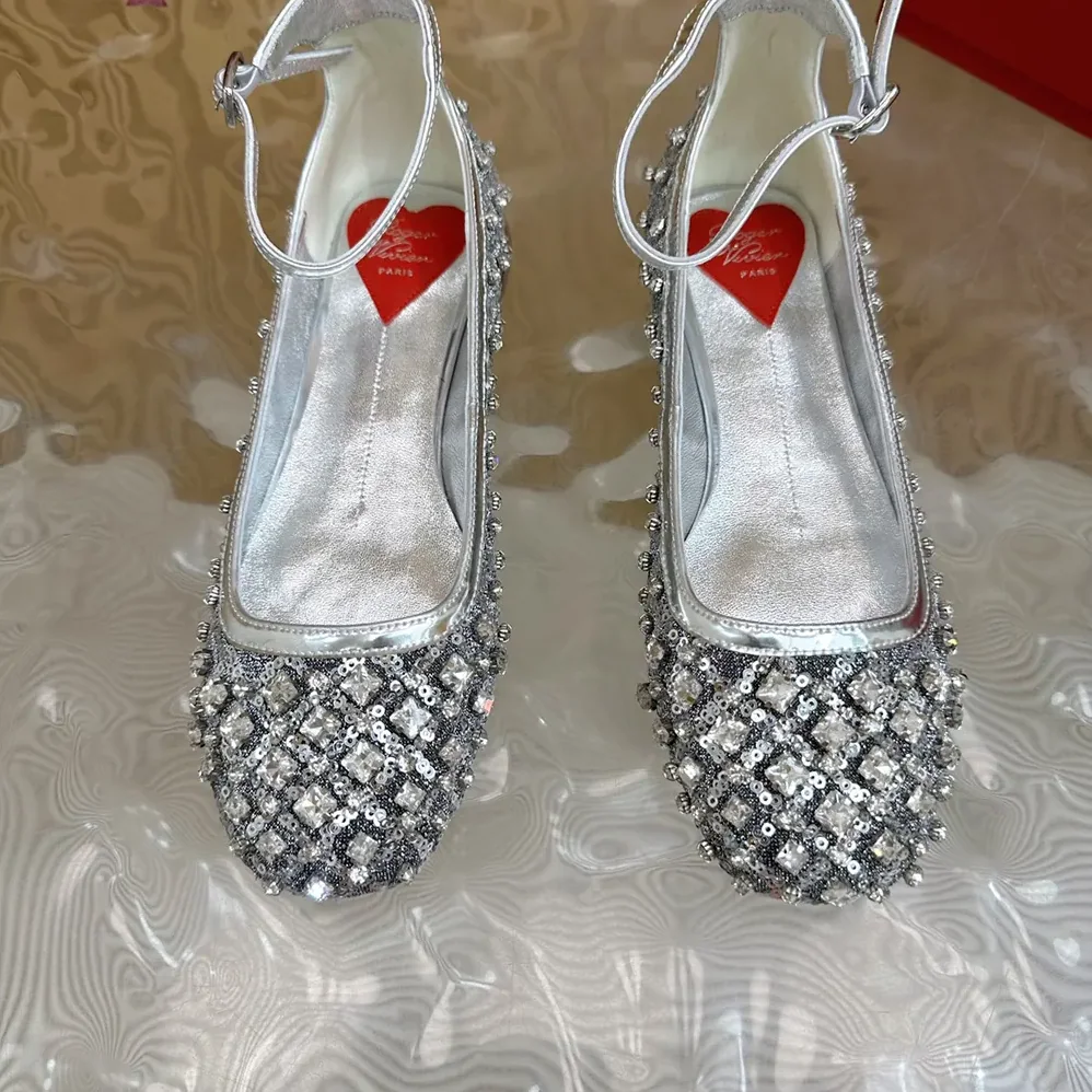 Roger Vivier Viv' Podium Ballerinas in Sequins for Women Roger Vivier Viv' Podium Ballerinas in Sequins for Women
