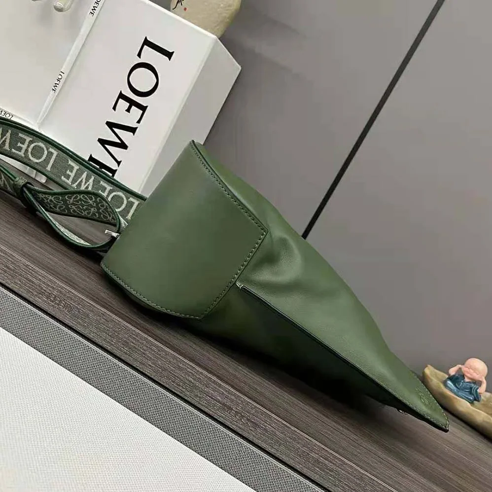 Loewe Anton Sling in Supple Smooth Calf and Jacquard for Men in Green Loewe Anton Sling in Supple Smooth Calf and Jacquard for Men in Green