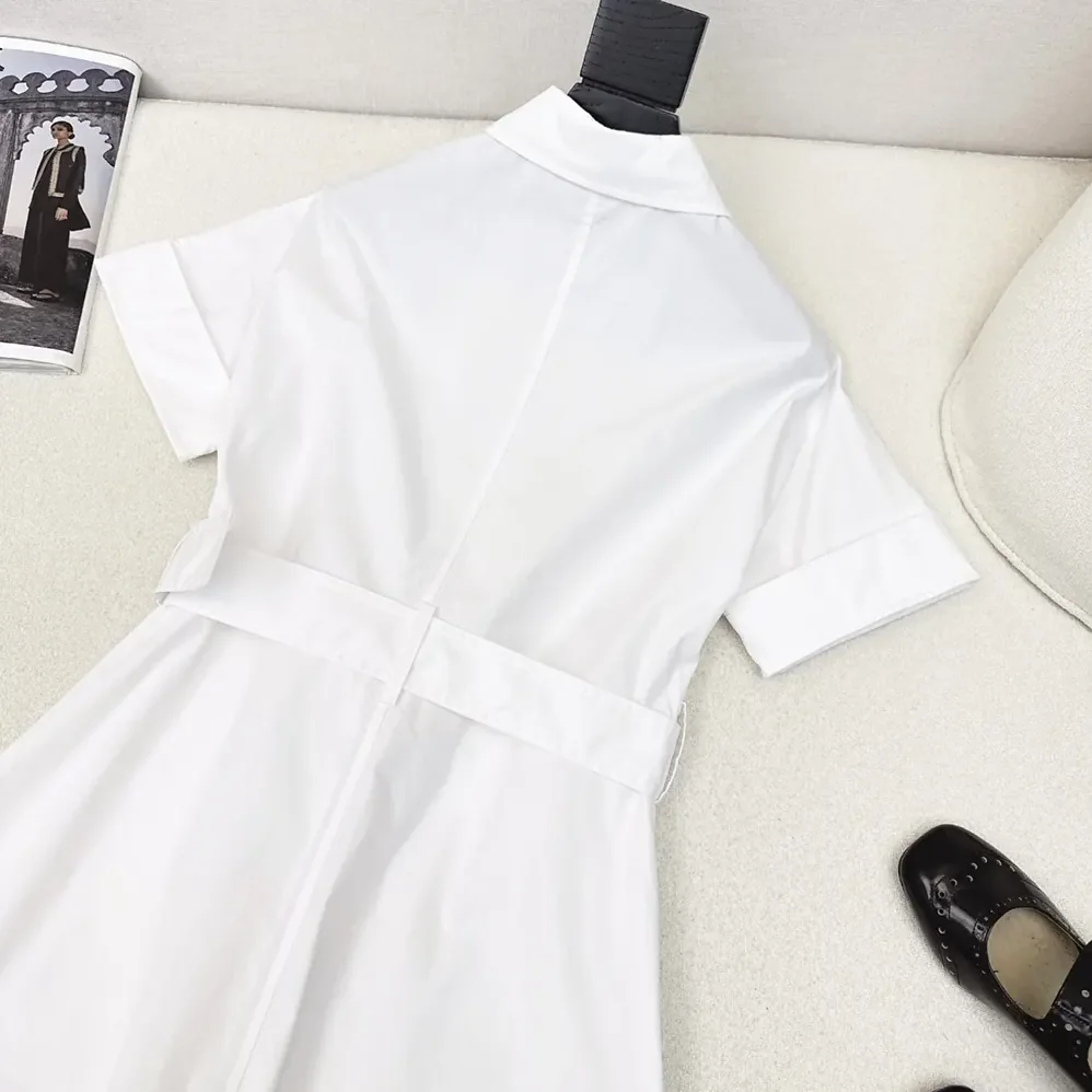 Dior Belted Shirtdress Ecru Cotton and Silk Poplin for Women