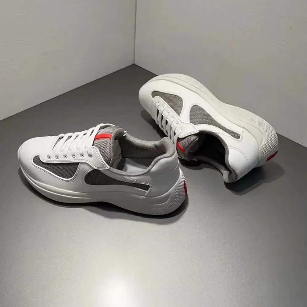 Prada America's Cup Soft Rubber and Bike Fabric Sneakers for Unisex in White