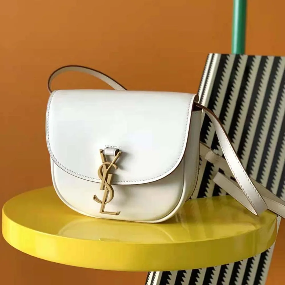 Saint Laurent YSL Kaia Small Satchel in Smooth Leather for Women in White