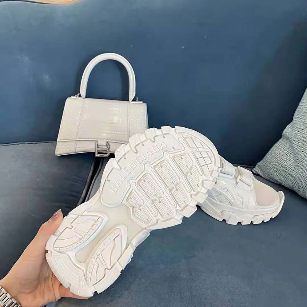 Balenciaga Track Sandal in White Neoprene and Rubber for Women Balenciaga Track Sandal in White Neoprene and Rubber for Women