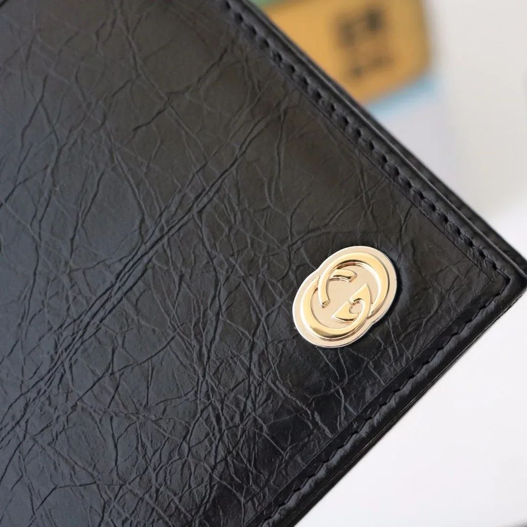Gucci Bi-Fold Wallet Black with Interlocking G / Gucci Bi-Fold Wallet Black with Interlocking G /