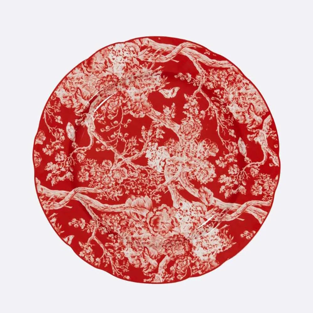 Dior Decorative Plate Red Toile de Jouy Hydrangea for Unisex Dior Decorative Plate Red Toile de Jouy Hydrangea for Unisex