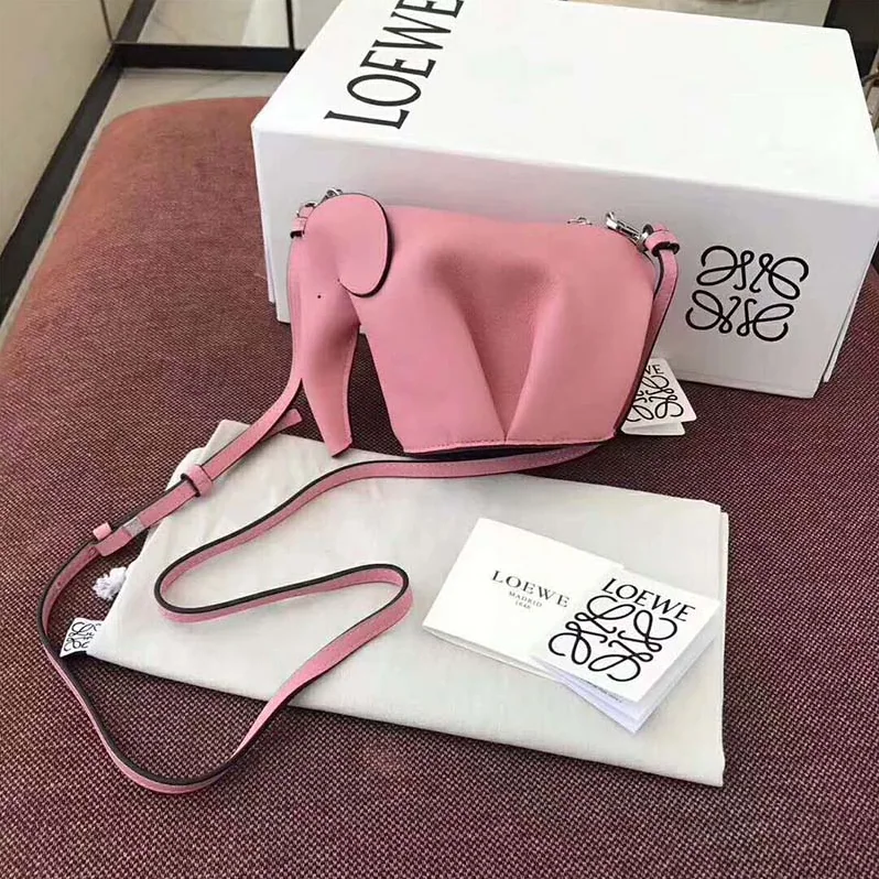 Loewe Elephant Mini Bag in Calfskin for Women in Pink Loewe Elephant Mini Bag in Calfskin for Women in Pink