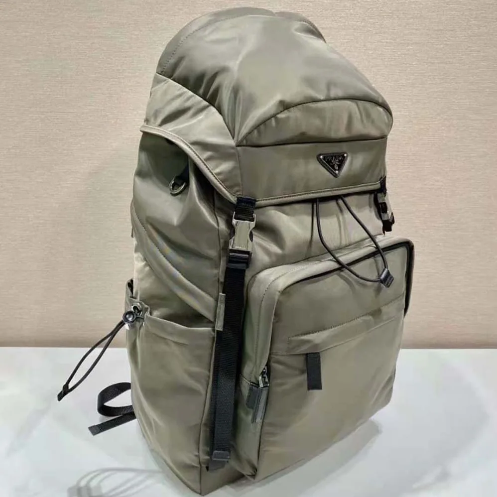 Prada Re-Nylon and Saffiano Leather Backpack for Men in Silver Prada Re-Nylon and Saffiano Leather Backpack for Men in Silver