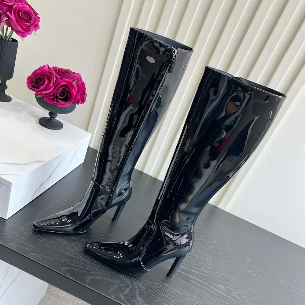 Saint Laurent YSL Francoise Boots In Smooth Leather Black for Women