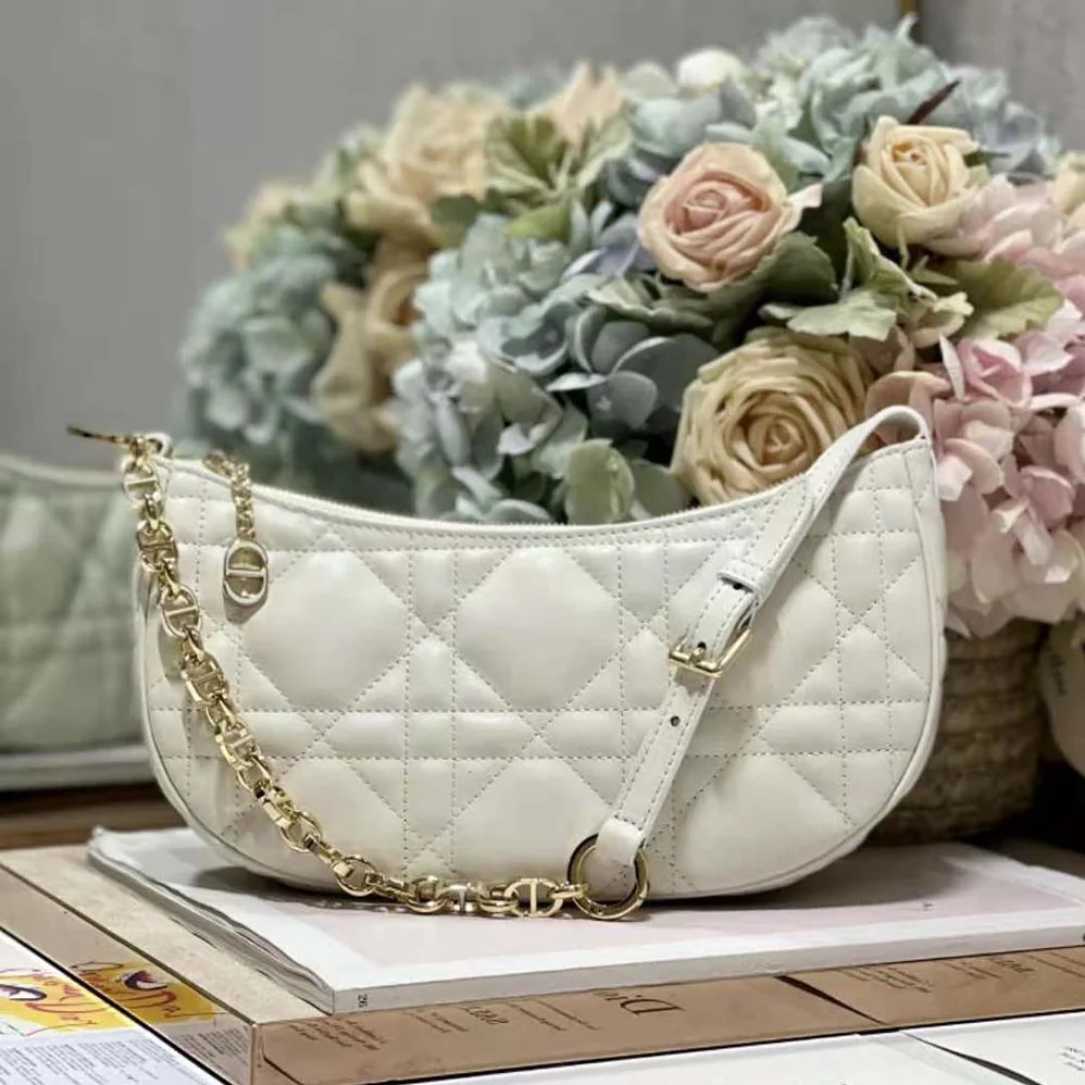 Dior CD Lounge Bag Latte Supple Macrocannage Lambskin for Women Dior CD Lounge Bag Latte Supple Macrocannage Lambskin for Women