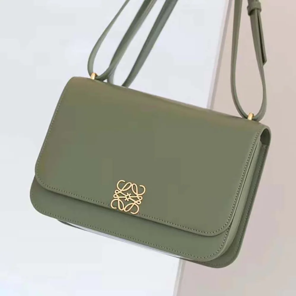 Loewe Goya Bag in Silk Calfskin for Women in Green