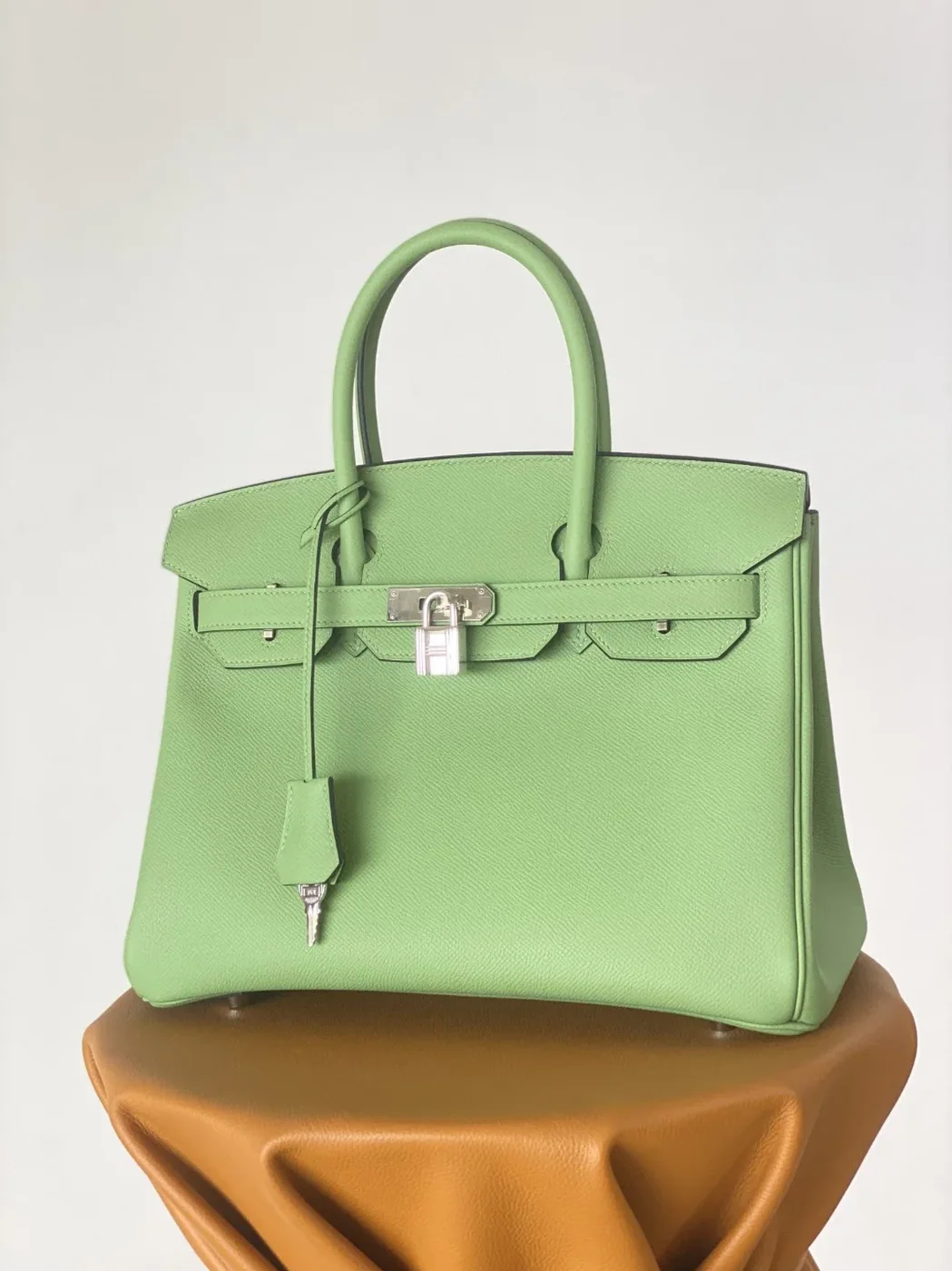 Hermes Birkin Nata Swift Green Silver Toned Hardware / Hermes Birkin Nata Swift Green Silver Toned Hardware /