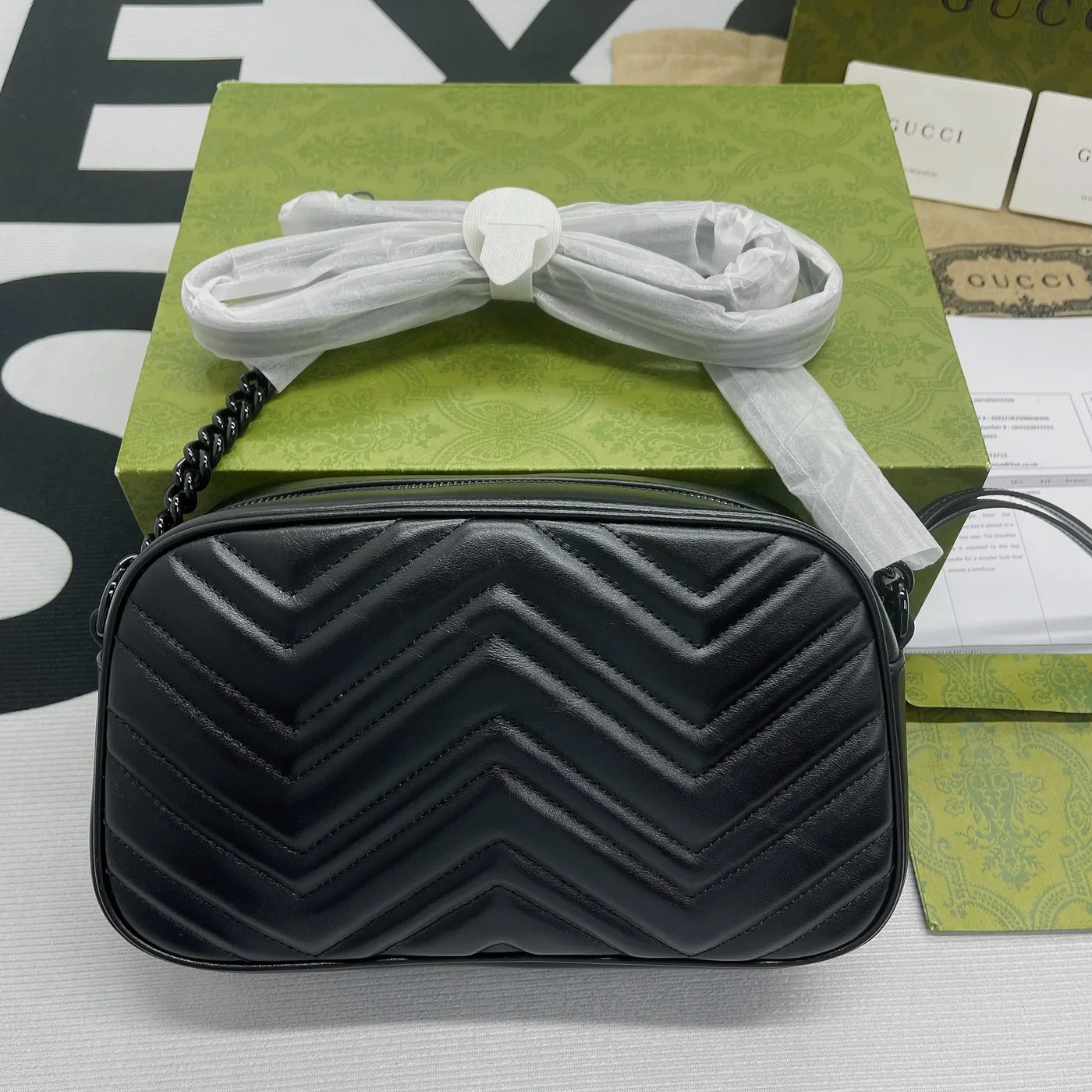 Gucci Marmont Matelasse Shoulder Bag in Black Matelasse Black Hardware Gucci Marmont Matelasse Shoulder Bag in Black Matelasse Black Hardware