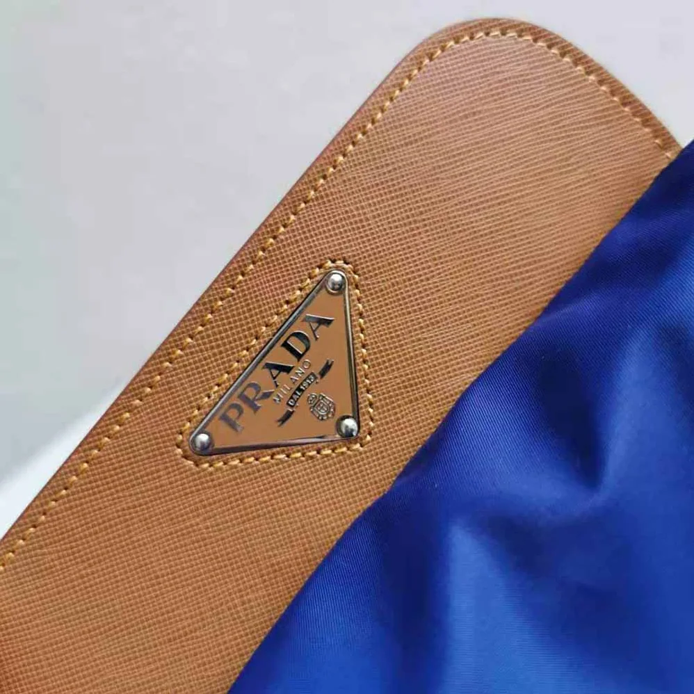 Prada Nylon and Saffiano Leather Backpack for Women in Blue
