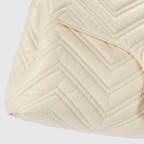 Gucci Marmont Medium Shoulder Bag in Ivory Tonal Enameled Hardware