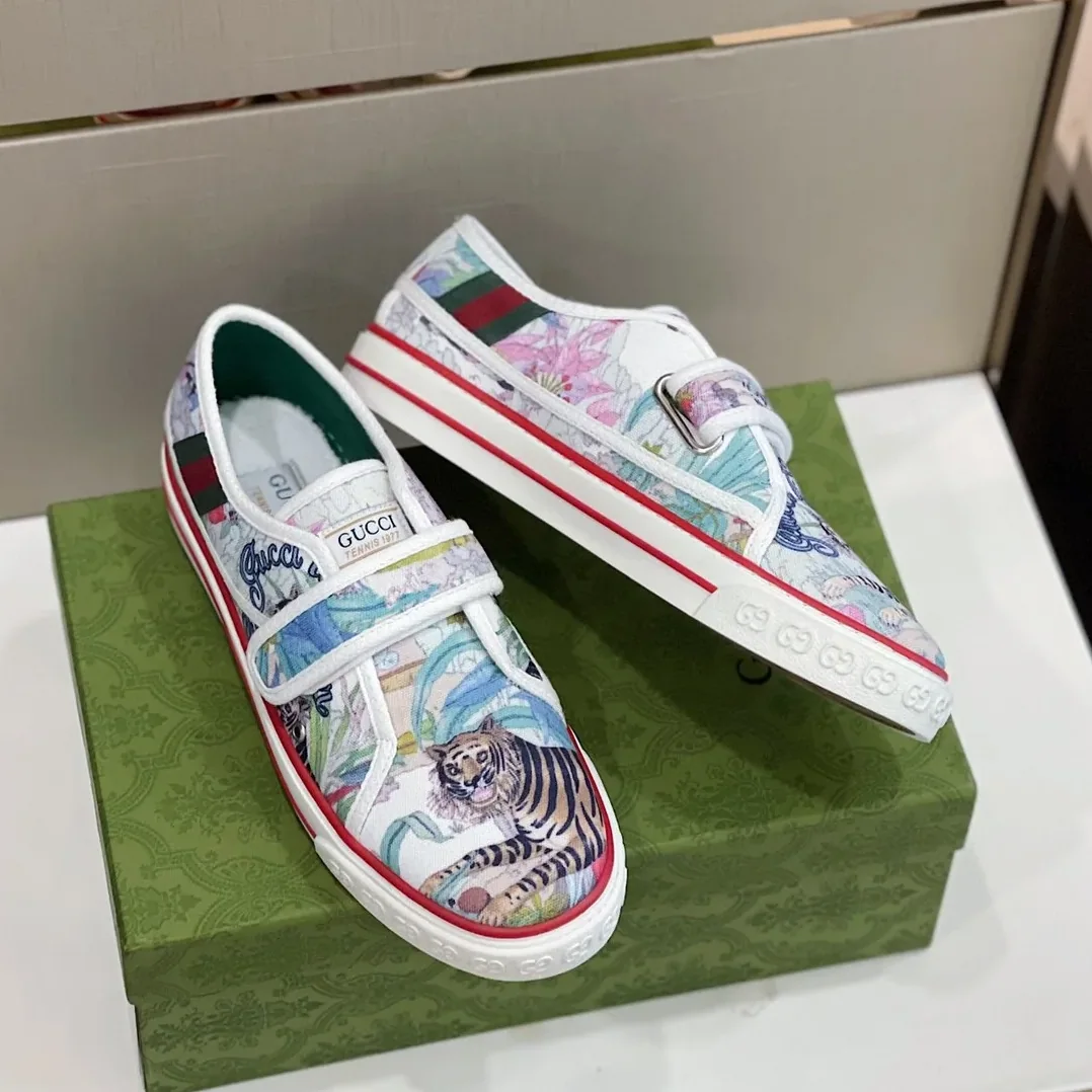 Gucci Tennis 1977 Sneaker With Tiger White Blue for Women