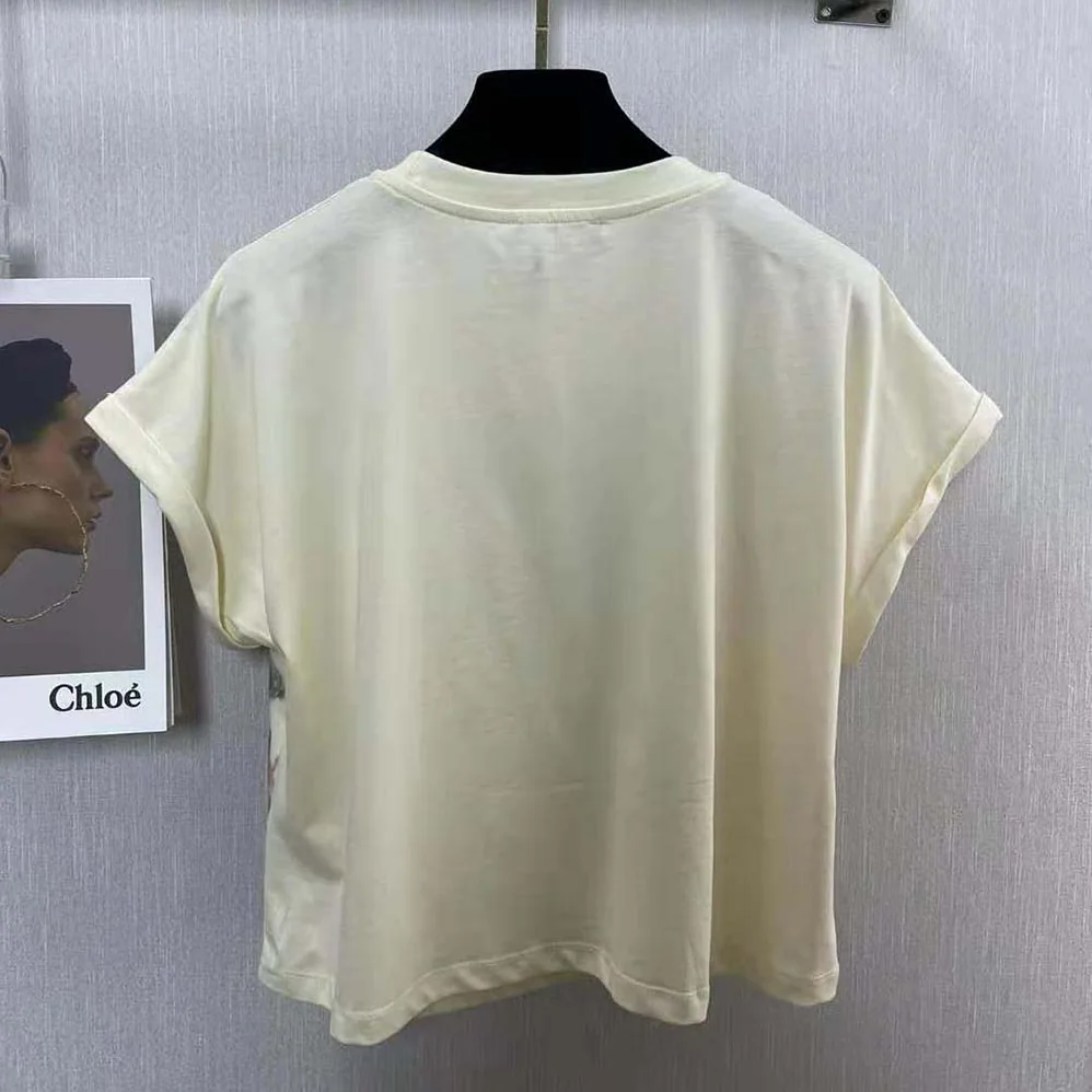 Balmain Cropped Pastel Print T for Women in shirt