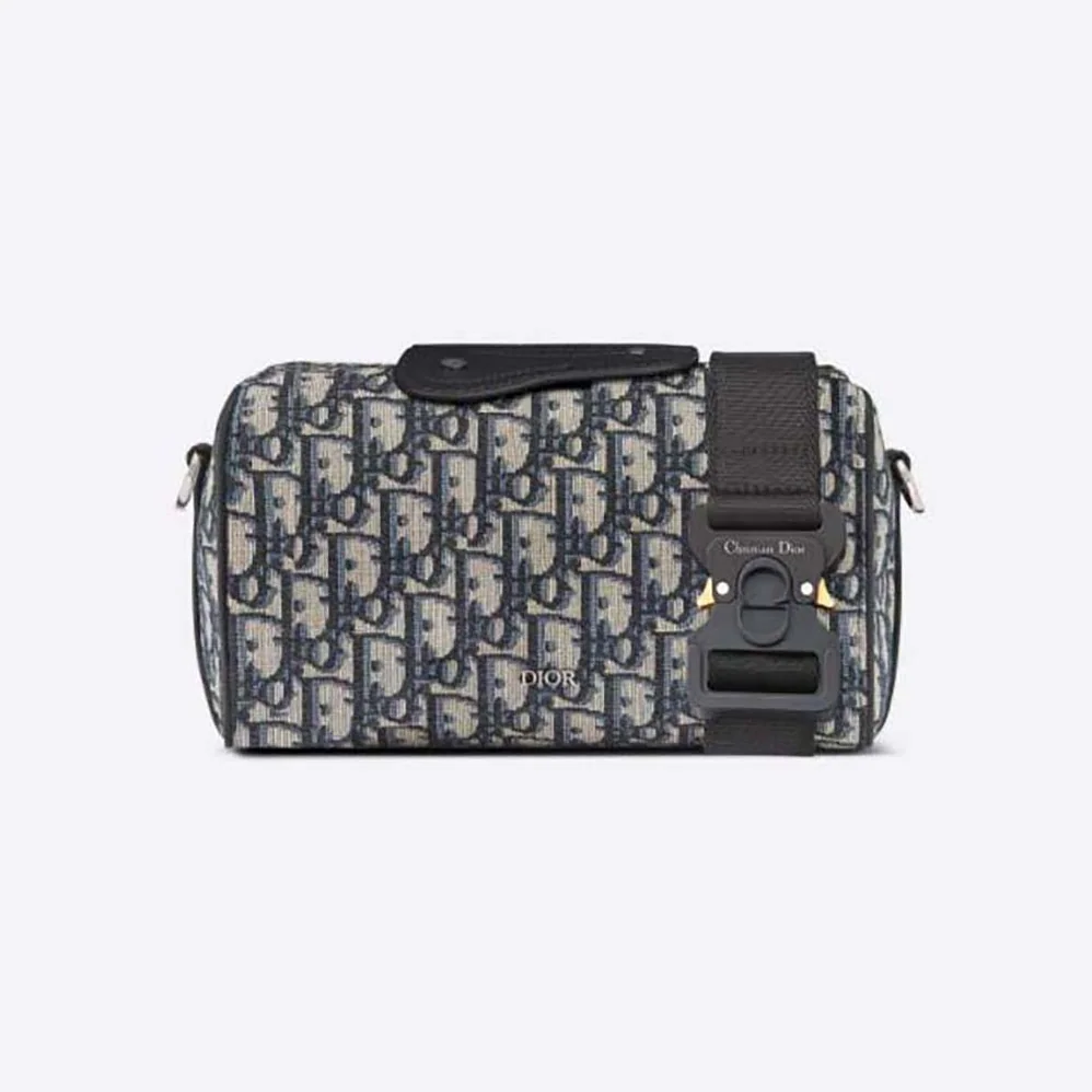 Dior Lingot 22 Bag Beige and Black Dior Oblique Jacquard for Men