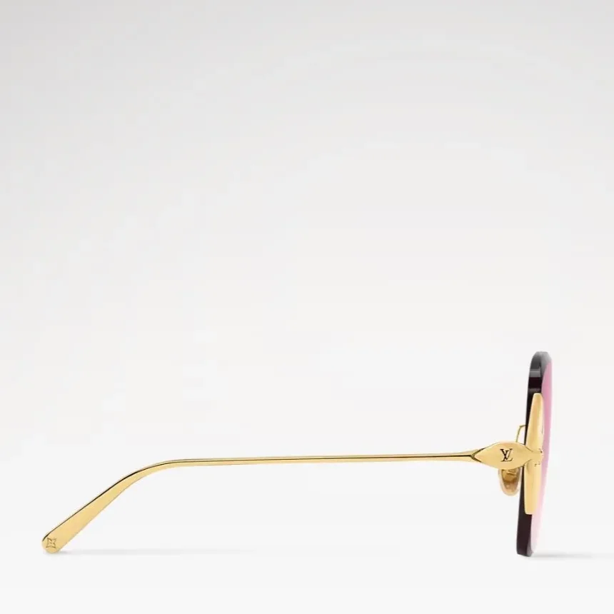 Louis Vuitton Flower Edge Metal Square Sunglasses Pink