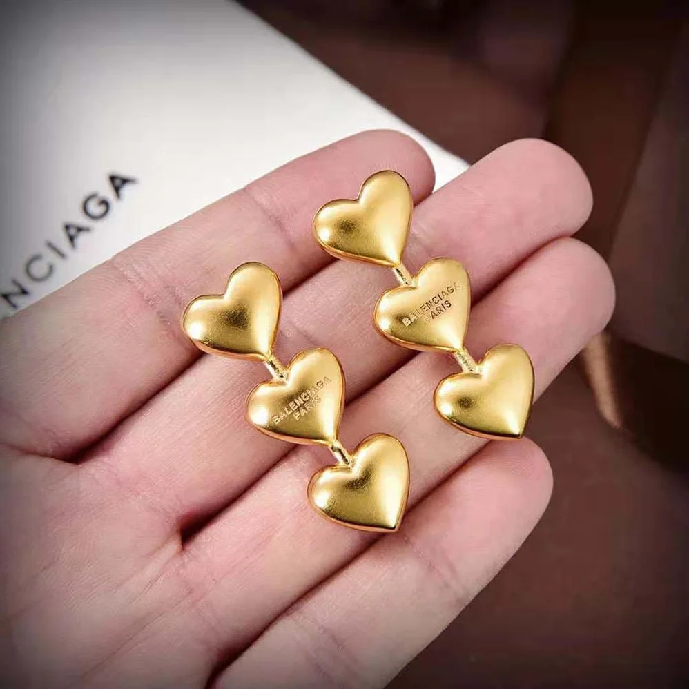 Balenciaga Heart Earrings in Gold Brass for Women Balenciaga Heart Earrings in Gold Brass for Women