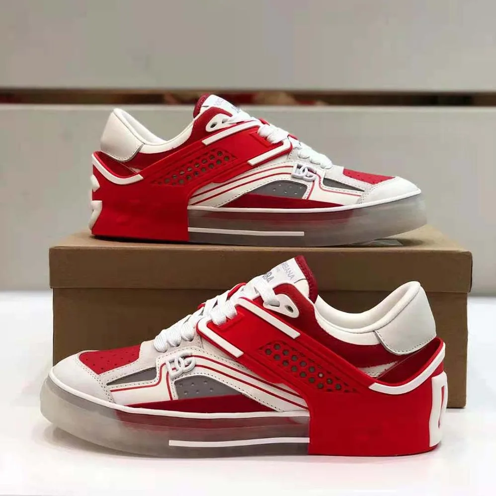 Dolce Gabbana D&G Calfskin Custom 2.Zero Sneakers for Men in Red Dolce Gabbana D&G Calfskin Custom 2.Zero Sneakers for Men in Red