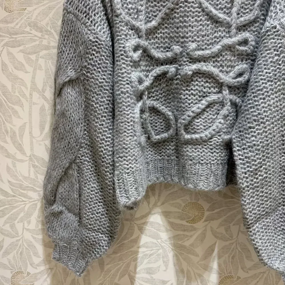 Loewe Anagram Sweater in Mohair for Women in Grey Loewe Anagram Sweater in Mohair for Women in Grey