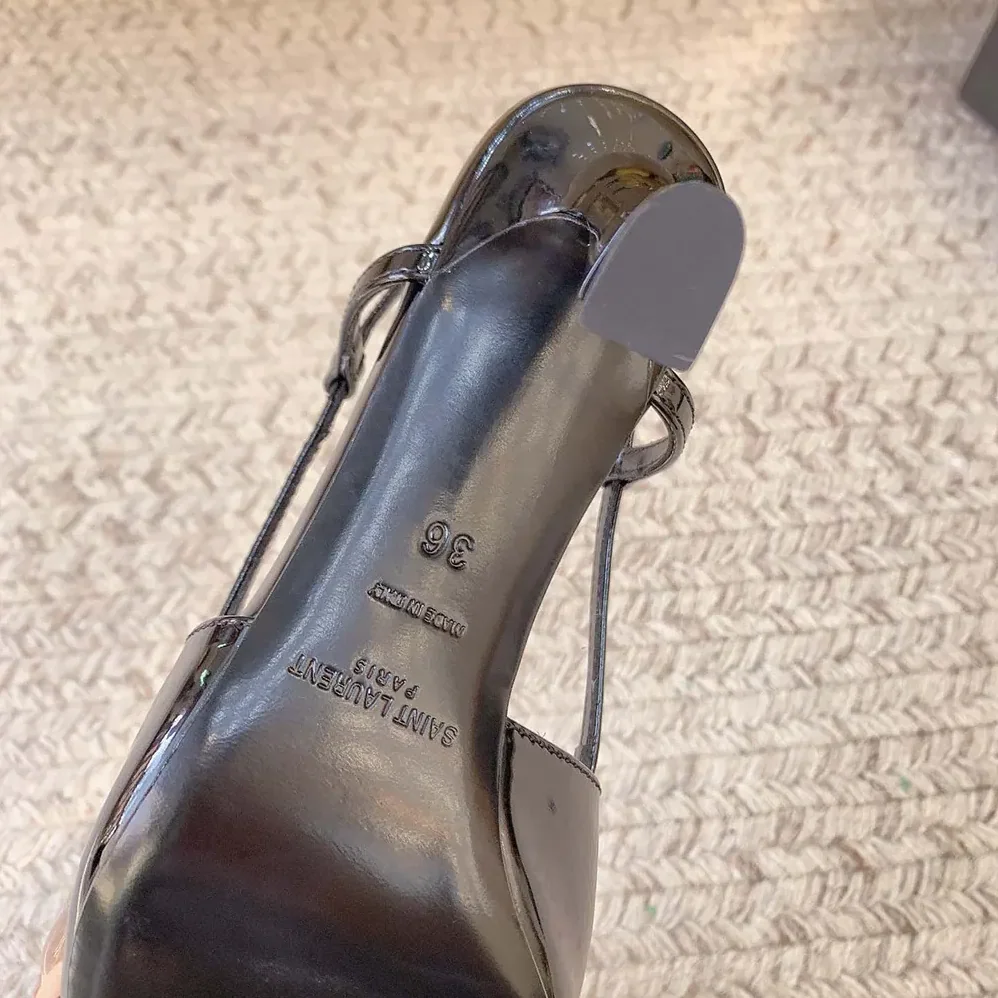 Saint Laurent YSL Jacqueline Slingback Pumps in Patent Leather for Women