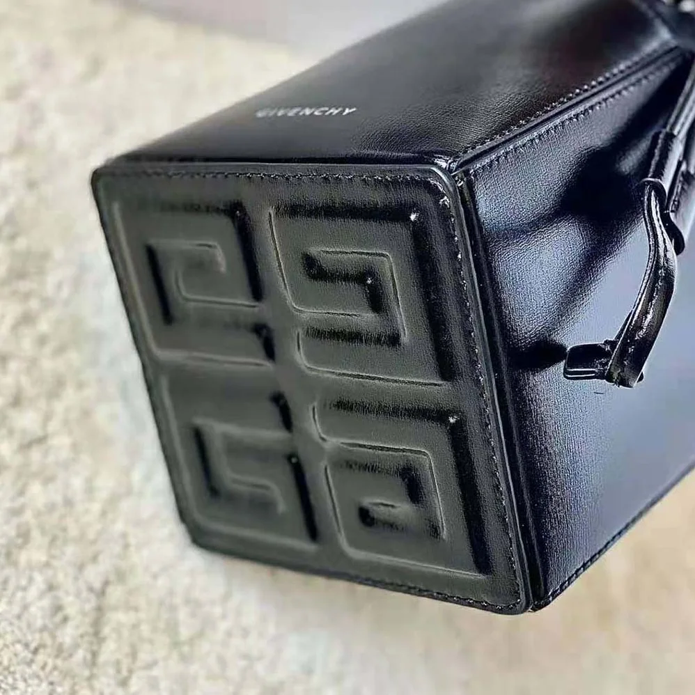 Givenchy Mini Cut Out Bucket Bag in Box Leather for Women in Black