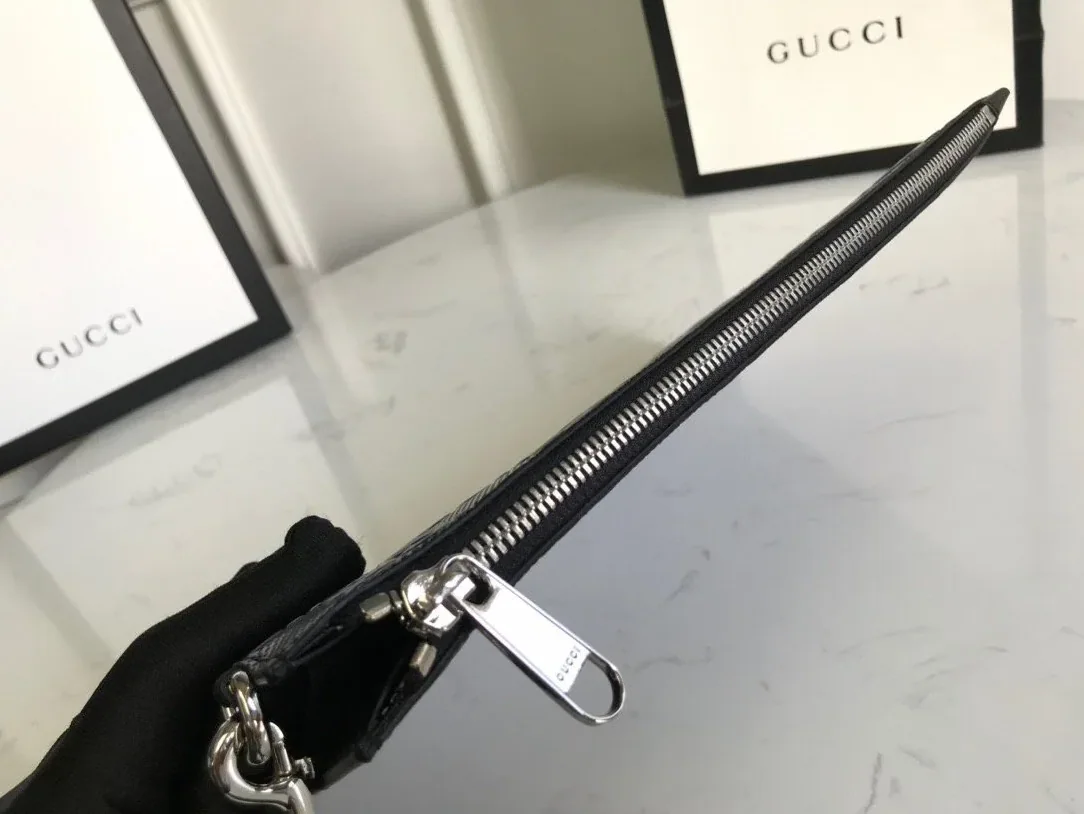 Gucci GG Embossed Pouch Black , Pouch / for Men Gucci GG Embossed Pouch Black , Pouch / for Men