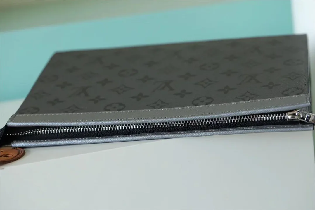 Louis Vuitton Pochette Voyage MM Pouch in Gunmetal Gray Silver Hardware