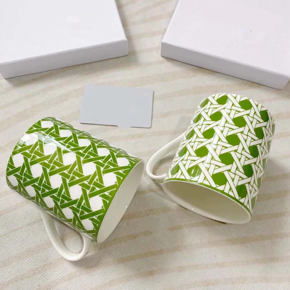 Dior Set of Two Mugs Green Cannage Provence for Unisex Dior Set of Two Mugs Green Cannage Provence for Unisex
