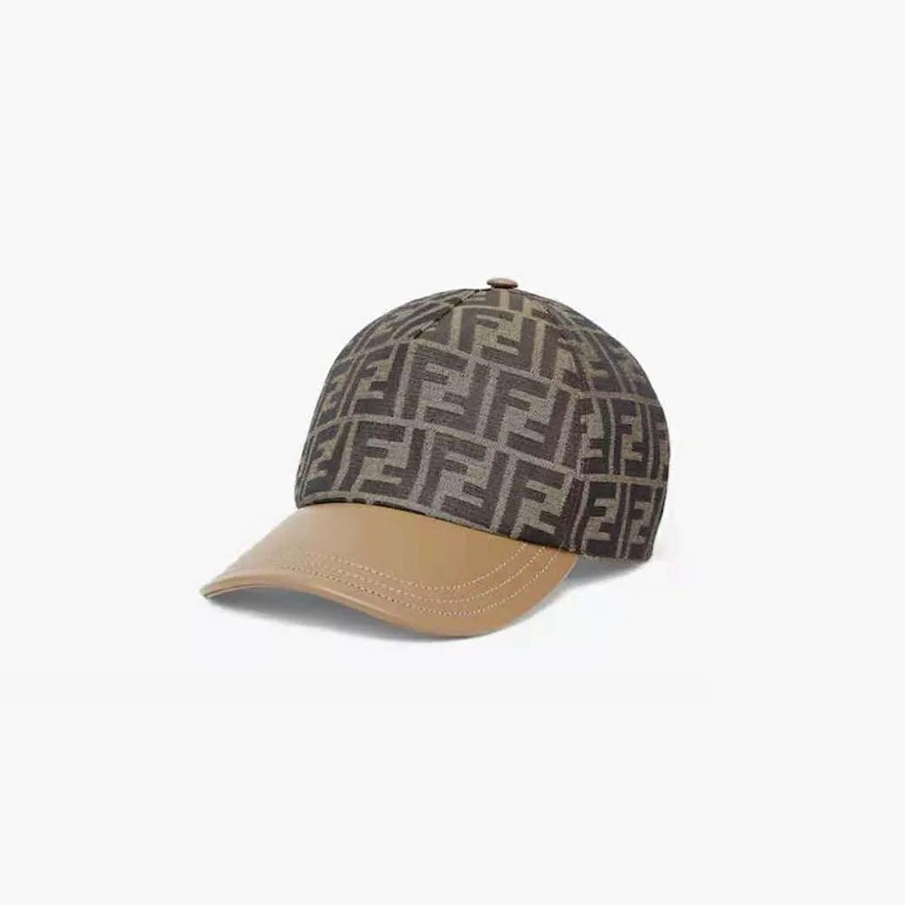 Fendi Hat Brown FF Jacquard Fabric Baseball Cap for Women Fendi Hat Brown FF Jacquard Fabric Baseball Cap for Women