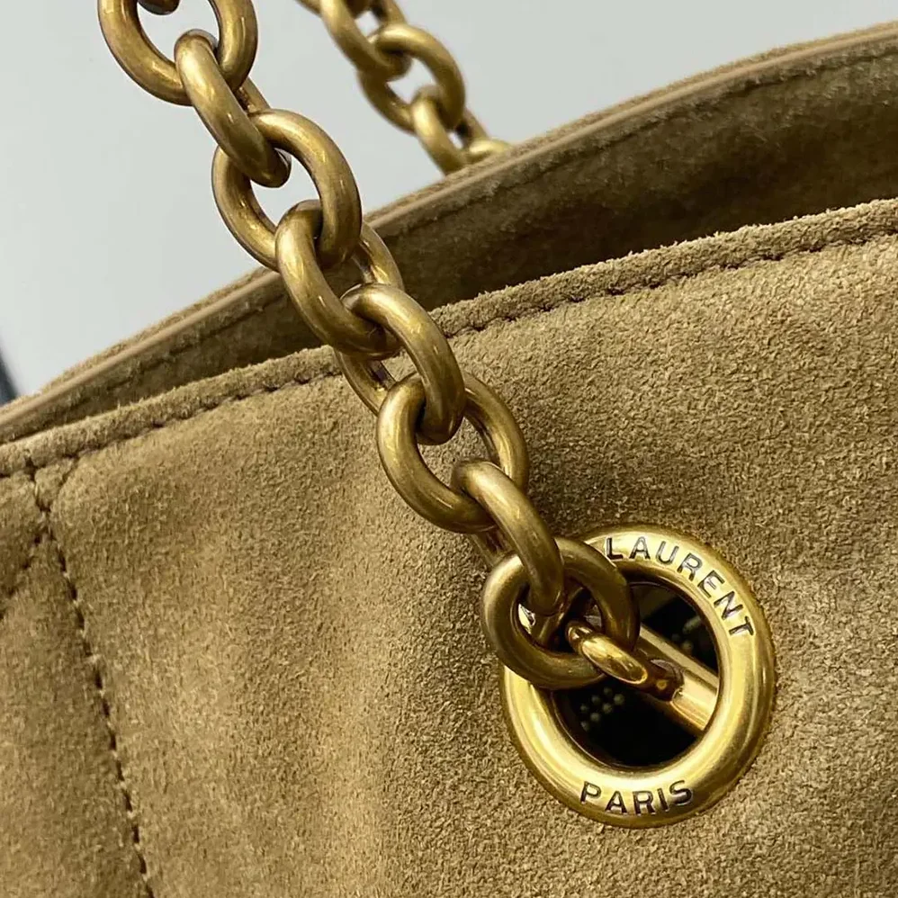 Saint Laurent YSL Jamie Shopping in Suede for Women in Brown