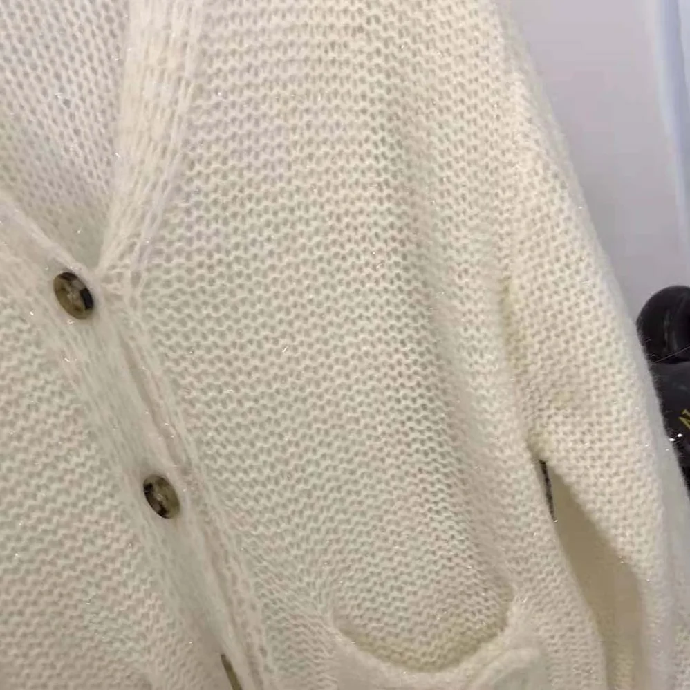 Loewe Anagram Knitted Cardigan in Mohair for Women Loewe Anagram Knitted Cardigan in Mohair for Women
