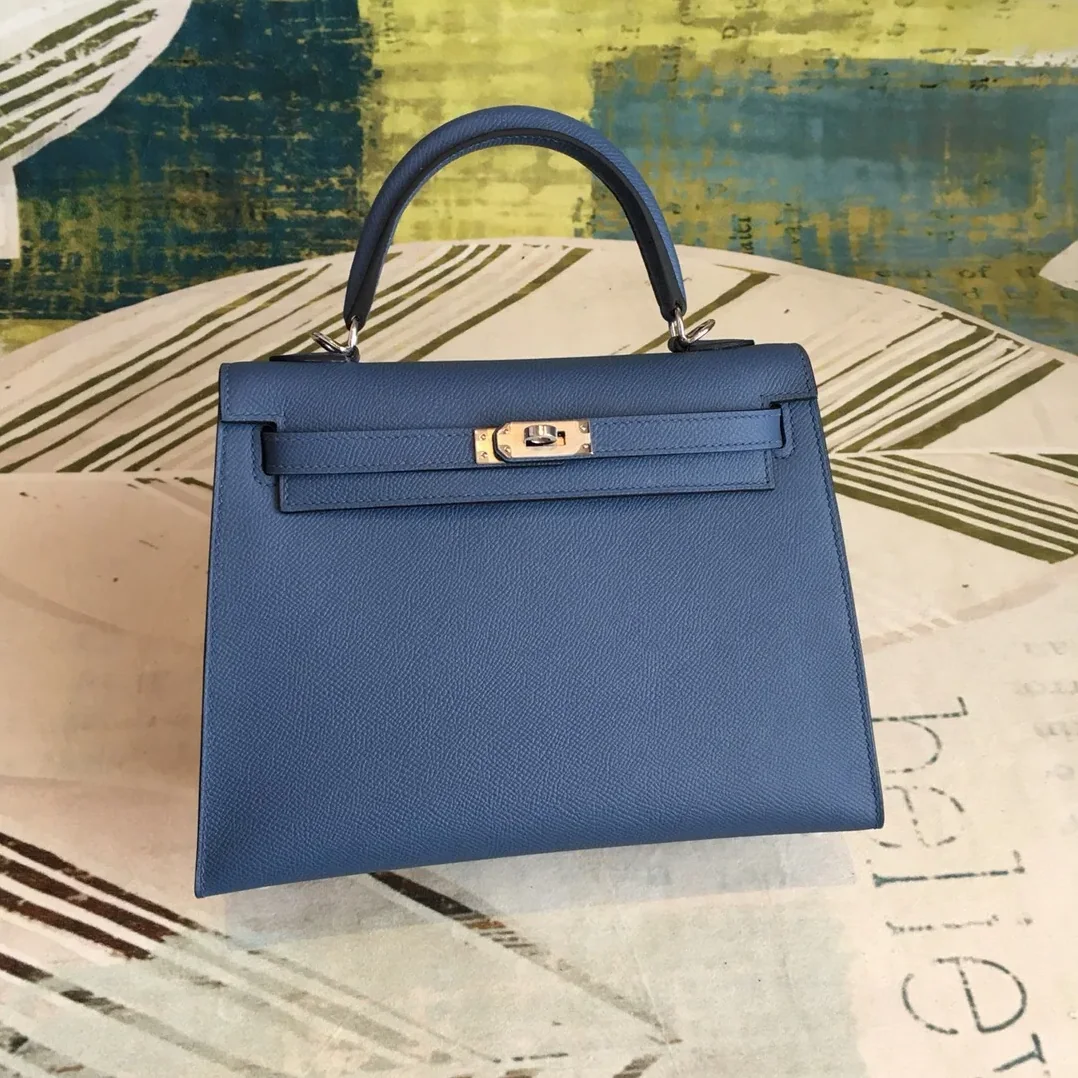 Hermes Kelly Navy Silver Toned Hardware / Hermes Kelly Navy Silver Toned Hardware /