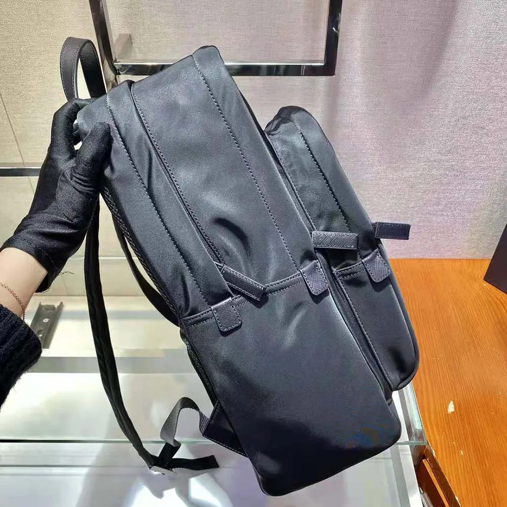 Prada Re-Nylon and Saffiano Leather Backpack for Women in Black