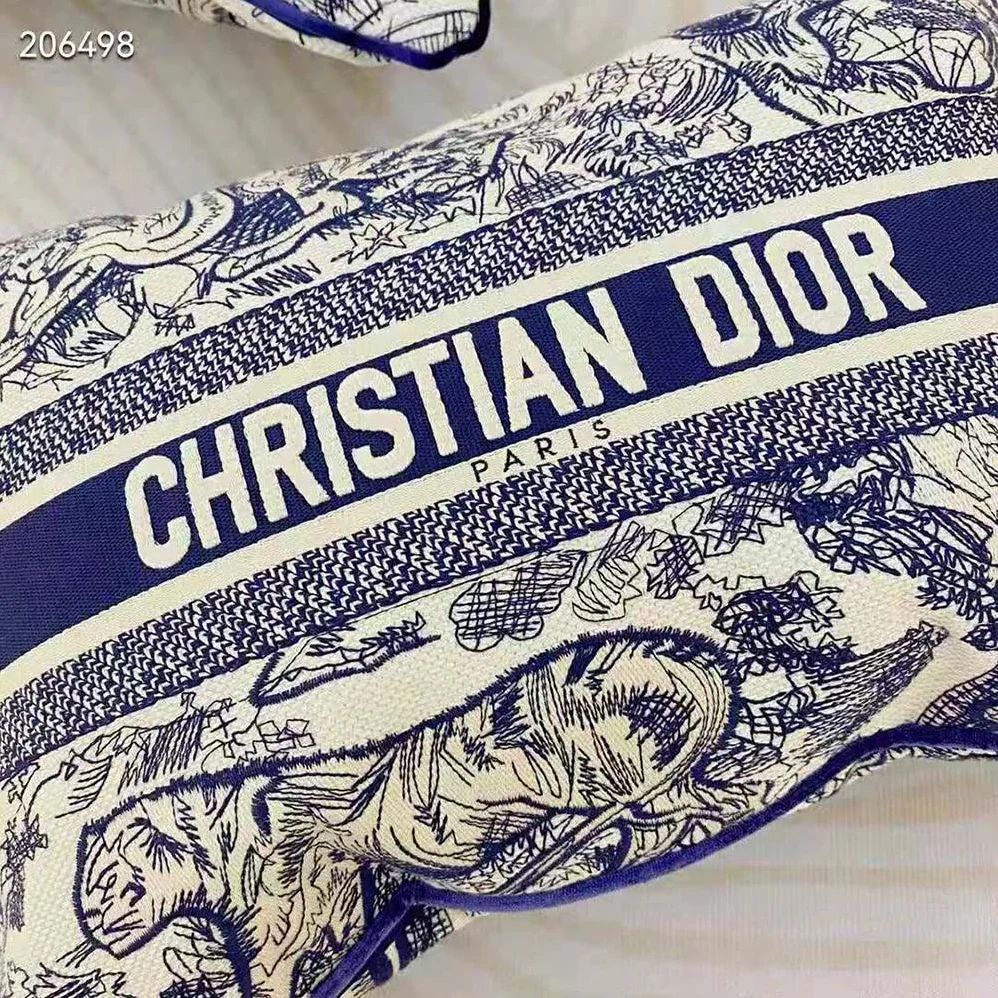 Dior Large Rectangular Pillow Blue Toile de Jouy for Women Dior Large Rectangular Pillow Blue Toile de Jouy for Women
