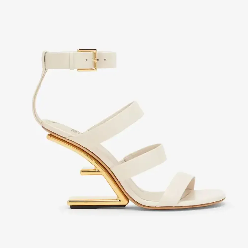 Fendi First White Leather High for Women in heeled Sandals Fendi First White Leather High for Women in heeled Sandals