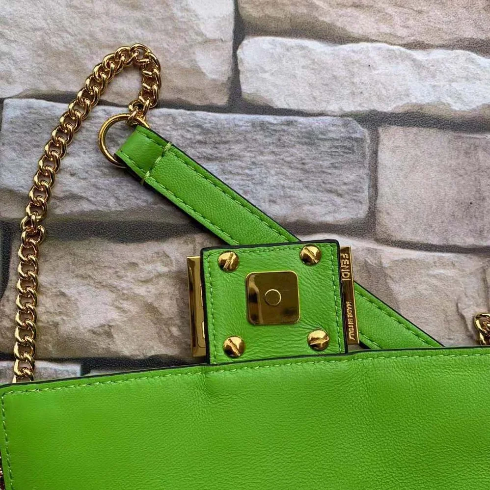 Fendi Baguette Soft Nappa Leather Bag for Women in Green
