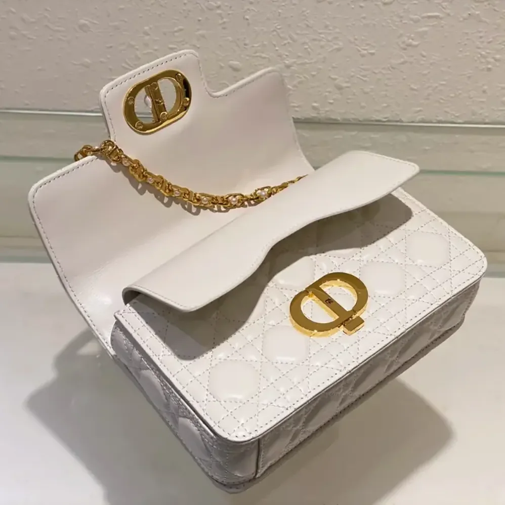 Dior Small Dior Jolie Top Handle Bag Latte Cannage Calfskin for Women