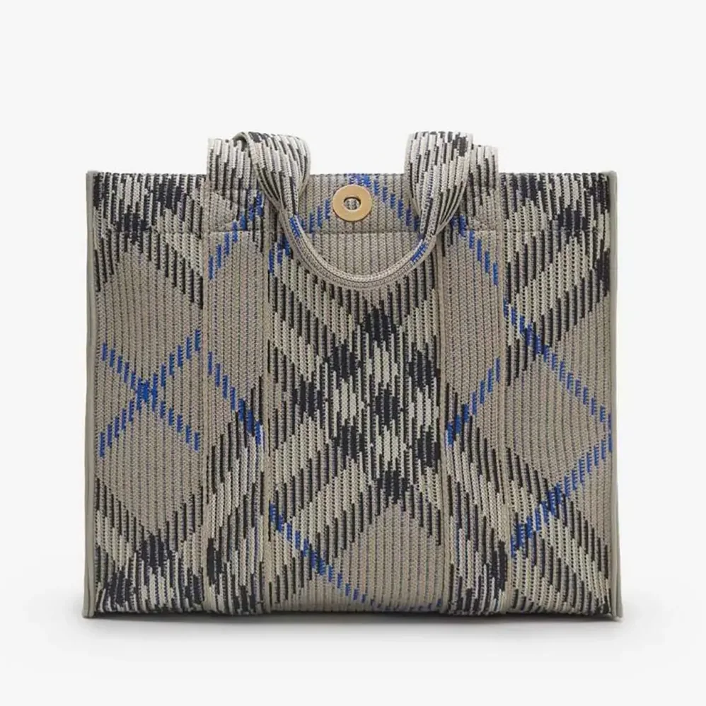 Burberry Small Check Knitted Tote for Women