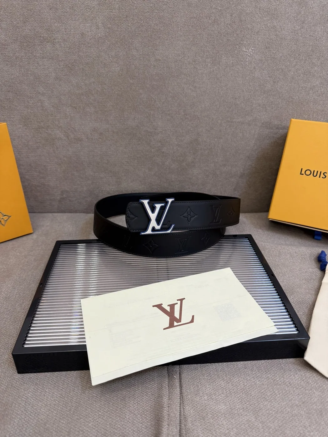 Louis Vuitton LV Initiales Monogram Eclipse Belt Black With Silver Buckle Louis Vuitton LV Initiales Monogram Eclipse Belt Black With Silver Buckle
