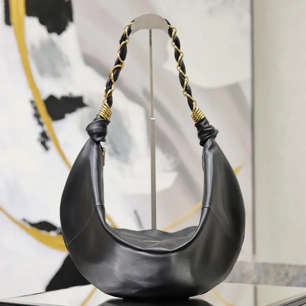 Saint Laurent YSL Amalia Small Hobo In Lambskin for Women in Black